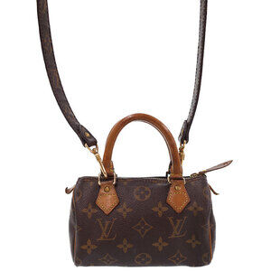 Louis Vuitton Monogram 2way Leather Speedy Bag Brown